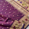 Royal Plum Purple Premium Luxury Silk Saree with Multicolour Floral Meenakari Border & Gold Zari Butti