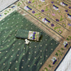 Regal Forest Green Premium Luxury Silk Saree with Multicolour Meenakari Floral Border & Gold Zari Butti