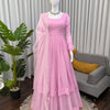 Blush Pink Luxe Anarkali Suit Set with Elegant Border Dupatta