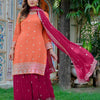 Royal Peach Luxury Embroidered Anarkali Suit Set with Heavy Border Dupatta