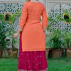 Royal Peach Luxury Embroidered Anarkali Suit Set with Heavy Border Dupatta
