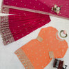 Royal Peach Luxury Embroidered Anarkali Suit Set with Heavy Border Dupatta