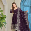 Luxury Embroidered Anarkali Suit Set with Heavy Border Dupatta (3 Color Options)