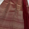 Royal Maroon Banarasi Silk Saree with Rich Gold Zari Geometric Border | Elegant Wedding & Festive Wear