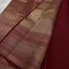 Royal Maroon Banarasi Silk Saree with Rich Gold Zari Geometric Border | Elegant Wedding & Festive Wear