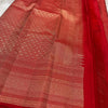 Royal Red Banarasi Silk Saree with All-Over Micro Zari Weaving & Rich Geometric Border | Premium Wedding & Festive Wear