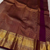 Royal Copper Brown Banarasi Silk Saree with Elephant Zari Border & Contrast Wine Pallu | Premium Wedding & Festive Wear