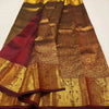 Grand Bridal Maroon Banarasi Silk Saree with All-Over Zari Weaving & Royal Elephant Border | Premium Wedding Wear