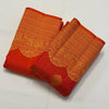 Royal Orange Banarasi Silk Saree with Rich Golden Zari Border & Traditional Designer Pallu | Premium Wedding Wear