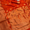Royal Orange Banarasi Silk Saree with Rich Golden Zari Border & Traditional Designer Pallu | Premium Wedding Wear