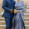 Royal Indigo Blue Banarasi Silk Saree with Silver Zari Floral Weaving & Rich Designer Pallu