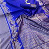 Royal Sapphire Banarasi Silk Saree with Silver Heritage Zari Border