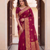Royal Magenta Banarasi Silk Saree with Grand Antique Zari Border