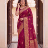 Royal Magenta Banarasi Silk Saree with Grand Antique Zari Border