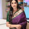 Royal Purple & Green Silk Saree
