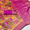 Royal Heritage Silk Blend Saree with Mughal Arch Prints & Rich Zari Pallu