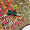 Royal Heritage Silk Blend Saree with Mughal Architectural Prints & Rich Zari Border