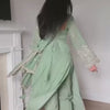 Embroidered Kurta Pant Set with Net Dupatta – Mint Green & Dusty Rose