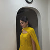 Mustard Yellow Embroidered Kurta Set with Sharara & Dupatta