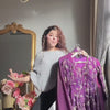 Royal Purple Floral Embroidered Jacket Style Anarkali Set with Dupatta