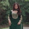 Emerald Green Luxury Embroidered Kurta Pant Set with Chiffon Dupatta