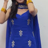 Royal Blue Georgette Sharara Suit Set with Dupatta | Elegant Festive Wear
