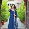 Elegant Georgette Anarkali Suit Set with Heavy Gota Lace Border & Dupatta – 4 Colors