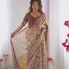 Handpainted Kalamkari Inspired Printed Saree with Heritage Border & Art Pallu