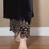 Black Velvet Embroidered Kurti Pant Set – Festive & Party Wear