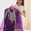 Heavy Velvet Embroidered Lehenga Suit Set with Dupatta – 4 Color Options