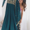 Embroidered Anarkali Suit Set with Dupatta & Bottom – Teal Blue & Wine (2 Colors)