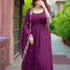 Elegant Georgette Anarkali Suit Set with Heavy Gota Lace Border & Dupatta – 4 Colors