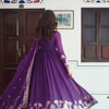 Purple & Wine Anarkali Suit Set with Embroidered Dupatta (2 Colors Available)
