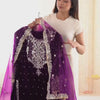Heavy Velvet Embroidered Lehenga Suit Set with Dupatta – 4 Color Options