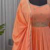 Embroidered Anarkali Suit Set with Dupatta & Bottom – 2 Color Options (Red & Orange ) | Festive Wear for Women