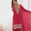 Designer Heavy Embroidered Kurta Sharara Suit Set with Dupatta | 10 Color Options