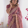 Heritage Kalamkari Inspired Mauve Printed Saree with Storytelling Border & Art Pallu