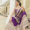 Purple Embroidered Kurta Sharara Set with Dupatta