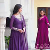 Purple & Wine Anarkali Suit Set with Embroidered Dupatta (2 Colors Available)