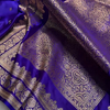 Royal Blue Satin Silk Saree with Intricate Golden Zari Border and Butta Design