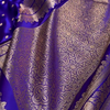 Royal Blue Satin Silk Saree with Intricate Golden Zari Border and Butta Design