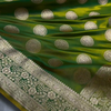 Emerald Green Satin Silk Saree with Grand Golden Zari Circular Motifs and Border