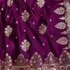 Royal Wine Purple Banarasi Silk Saree with Gold Zari Floral Buti & Heavy Designer Border