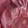 Rose Pink Banarasi Silk Saree with Gold Zari Floral Jaal & Heavy Traditional Border