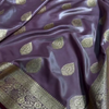 Lavender Purple Banarasi Silk Saree with Gold Zari Paisley Motifs & Elegant Woven Border