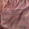 Rose Pink Banarasi Silk Saree with Gold Zari Floral Jaal & Heavy Traditional Border