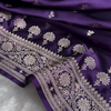 Royal Purple Satin Silk Saree with Elegant Silver Zari Weaving