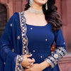 Elegant Georgette Anarkali Suit Set with Heavy Gota Lace Border & Dupatta – 4 Colors