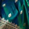 Emerald Green Banarasi Silk Saree with Gold Zari Buti & Traditional Woven Border