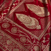 Elegant Red Banarasi Silk Saree with Intricate Golden Zari Weaving